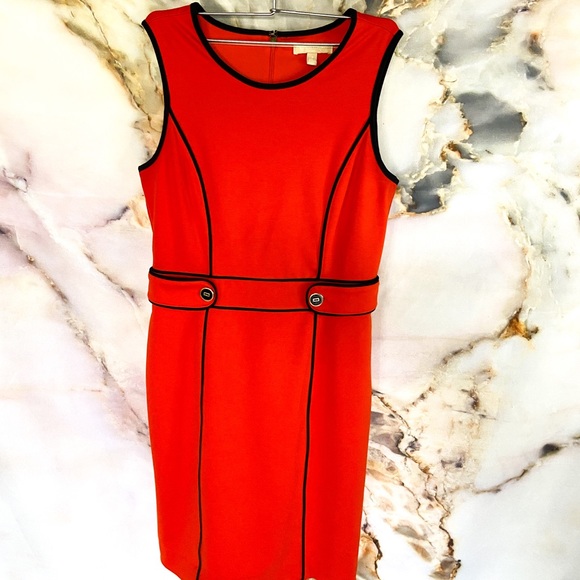 Banana Republic Orange and Black Dress Size 8 - Picture 2 of 5